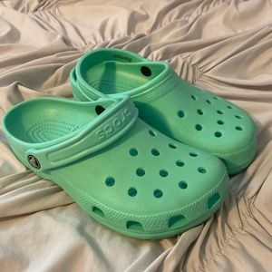 Teal Crocs